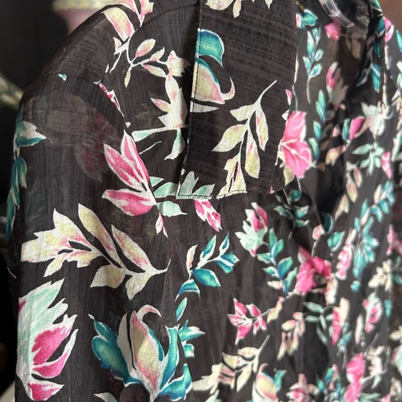 Goa Floral Black Blouse XL - Picture 14 of 16